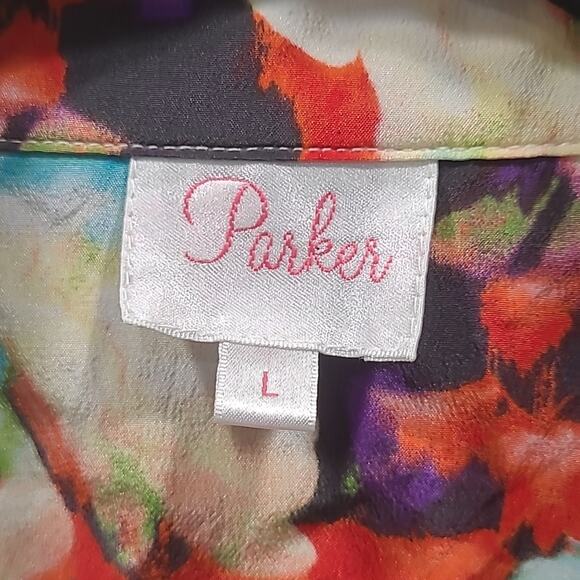 Parker Floral Silk Button Up Blouse - Picture 3 of 16